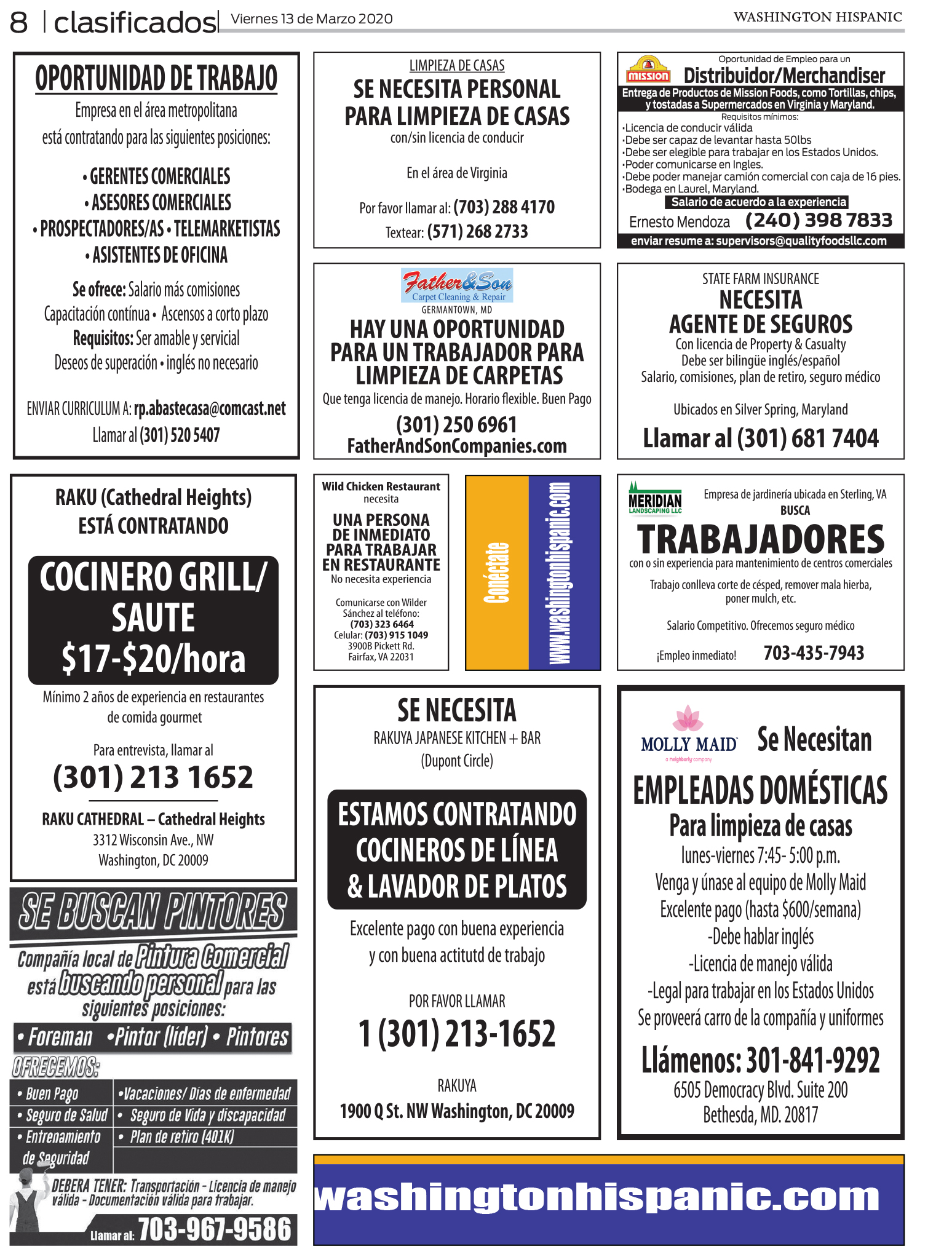 CLASIFICADO tabloide 031320.indd Washington Hispanic