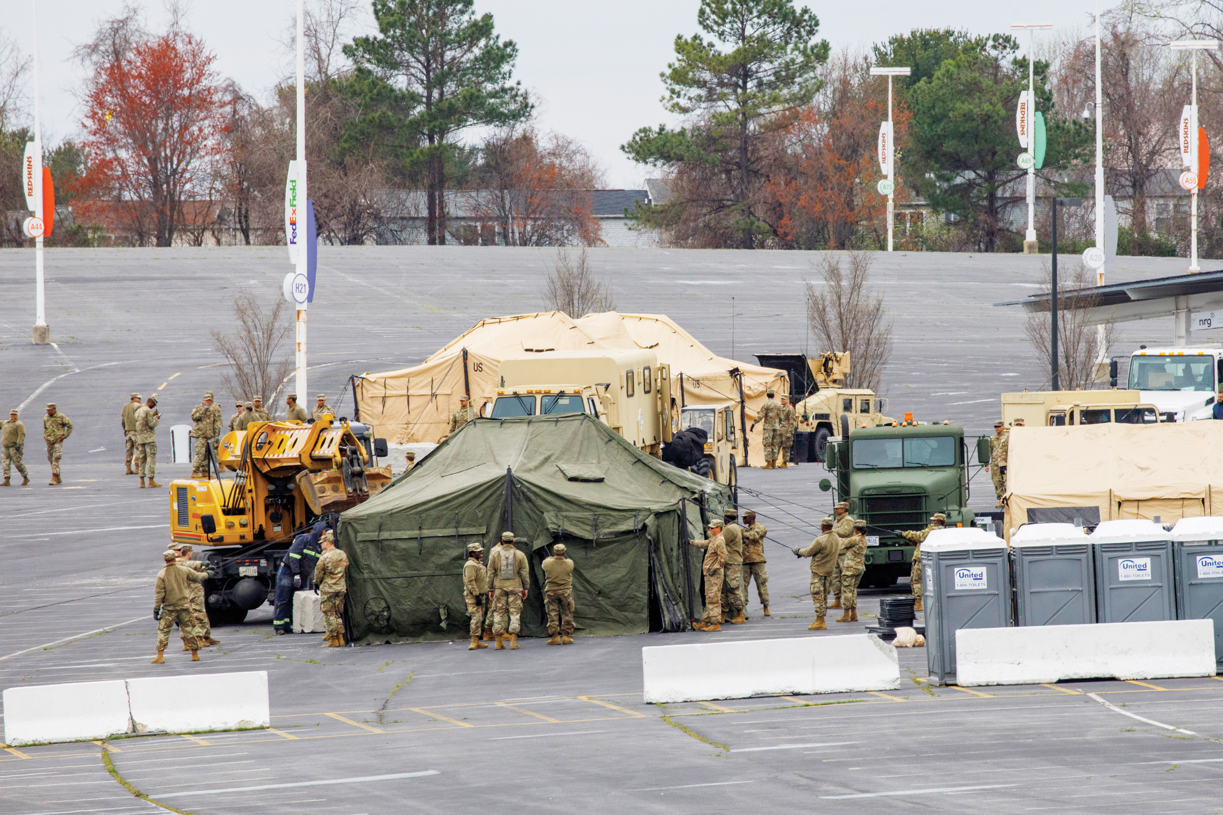 Instalan centro de detección de coronavirus en el Fedex Field