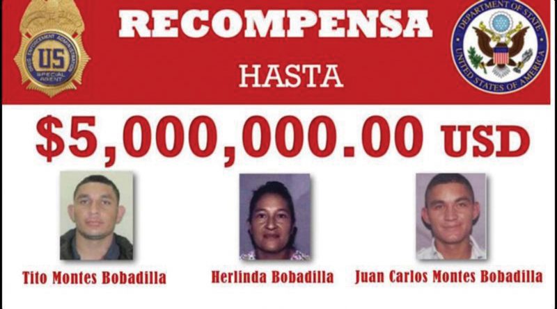 Recompensa de $15 millones  por captura de clan hondureño