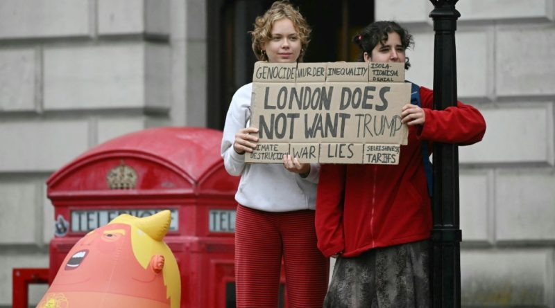 Millas de manifestantes en Londres contra la visita de Trump